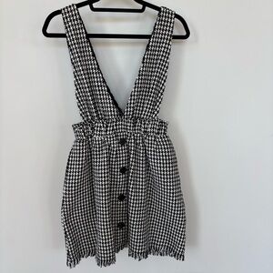 Miou Muse Houndstooth Overall Dress Size S
